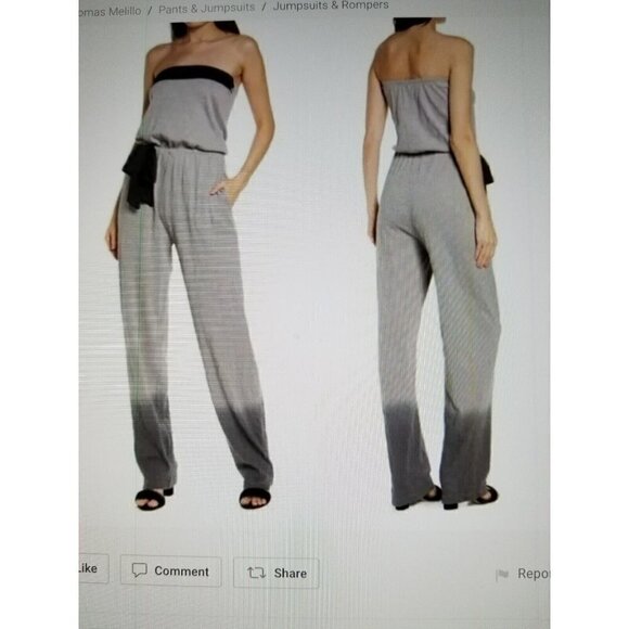 ATM Anthony Thomas Melillo Ombr'e Slub Jersey Jumpsuit Concrete Gunmetal Sz M - Picture 1 of 14